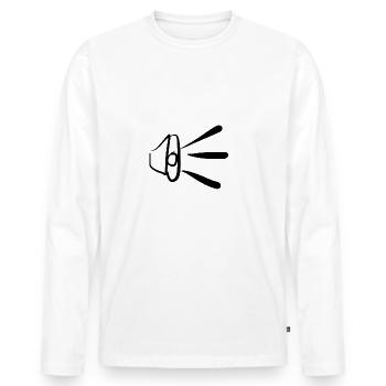 Volume scream - Men's Premium Organic Long Sleeve Shirt - white - Front - Nico (187cm)