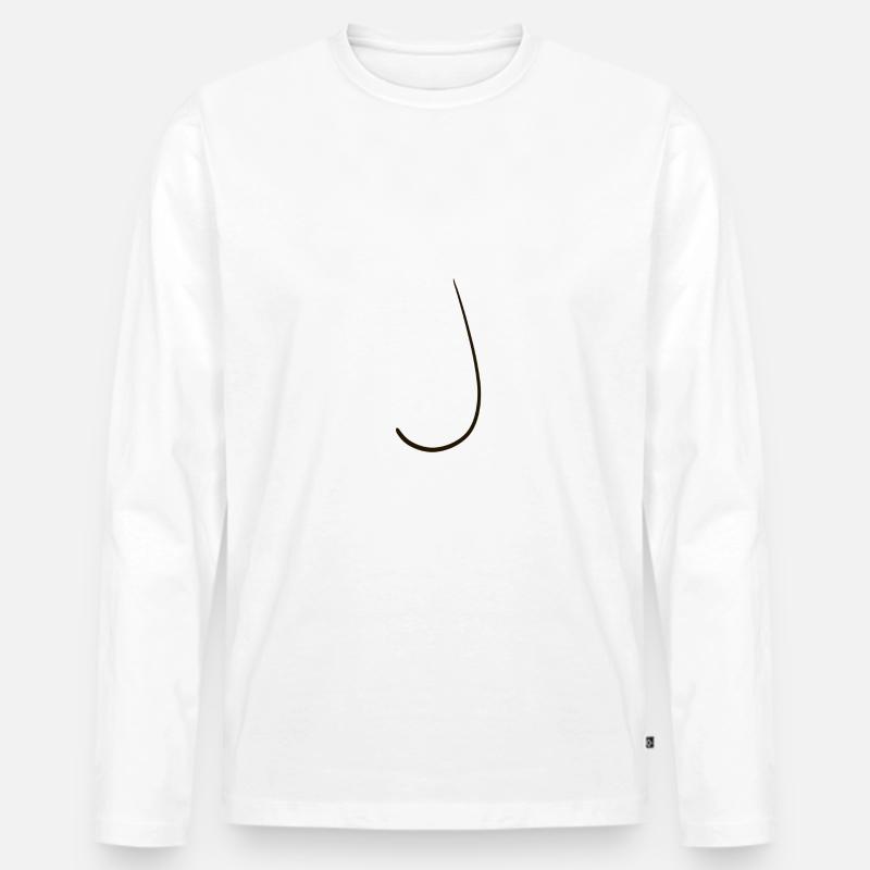 Buchstabe Wort - Männer Premium Bio Langarmshirt - Weiß
