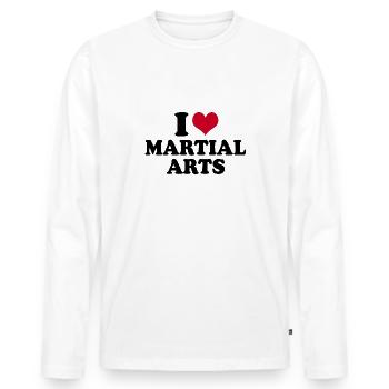 I Love Martial Arts - Männer Premium Bio Langarmshirt - Weiß - Vorne - Nico (187cm)