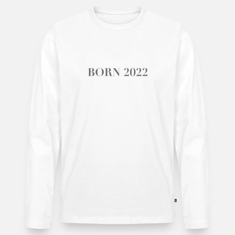 Geburt 2022 - Männer Premium Bio Langarmshirt - Weiß