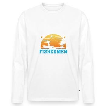 Octobre 1962 - Cadeau du 60e anniversaire. Pêcheur. - T-shirt manches longues Premium bio Homme - blanc - Devant - Nico (187cm)