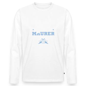 Handwerk Humor Legendärer Maurer - Männer Premium Bio Langarmshirt - Weiß - Vorne - Nico (187cm)