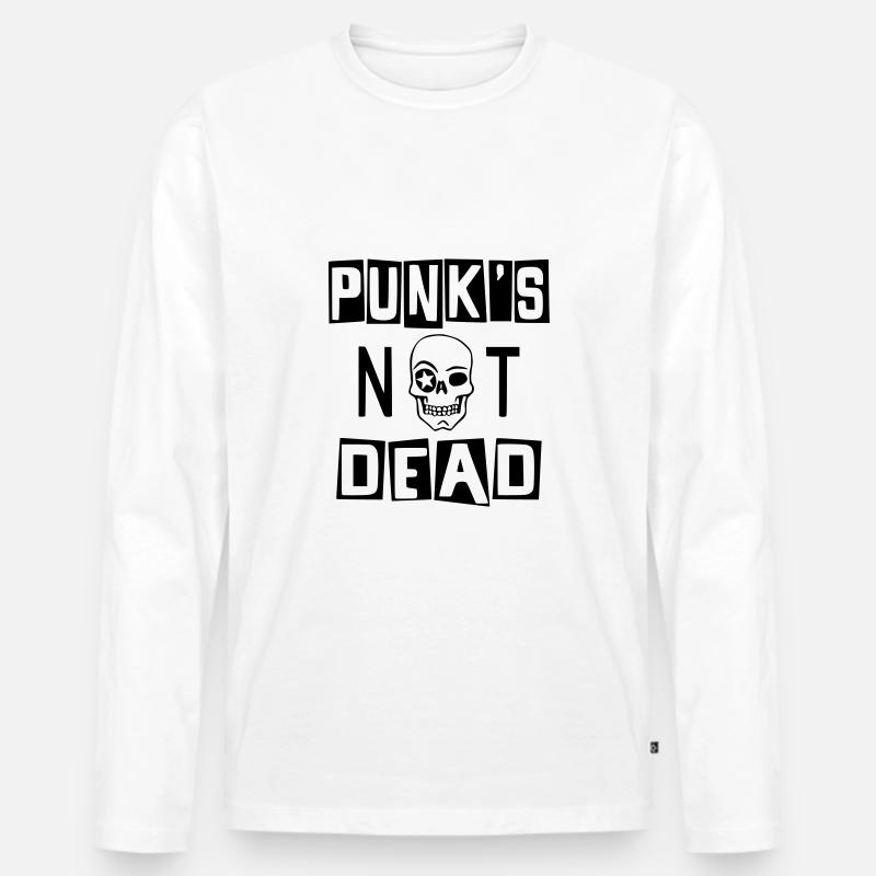 PUNK ist nicht tot - Männer Premium Bio Langarmshirt - Weiß