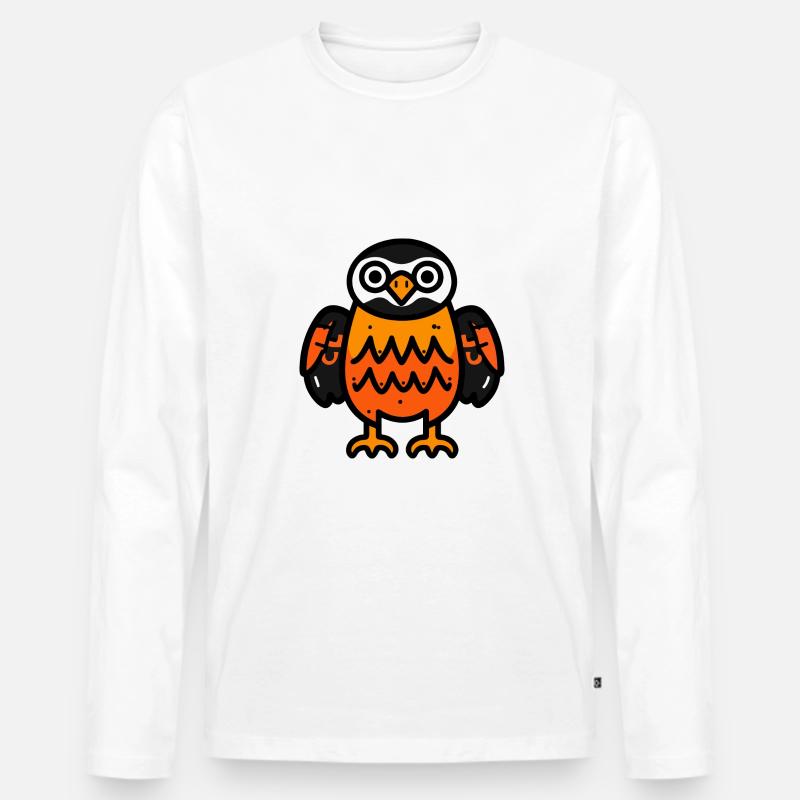 Adler Halloween Comic - Männer Premium Bio Langarmshirt - Weiß