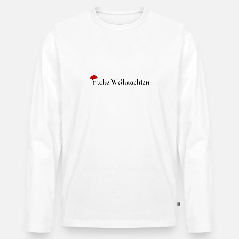 Frohe Weihnachten - Männer Premium Bio Langarmshirt - Weiß