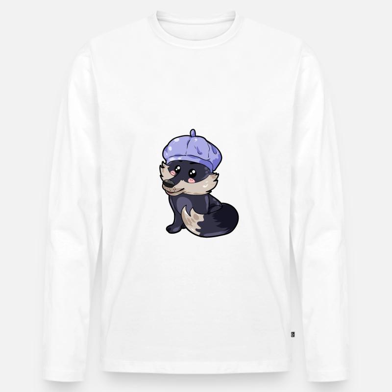Maler Wolf - Männer Premium Bio Langarmshirt - Weiß