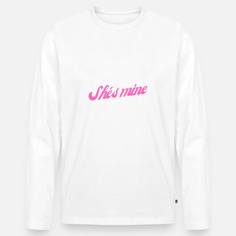 She s mine - Männer Premium Bio Langarmshirt - Weiß