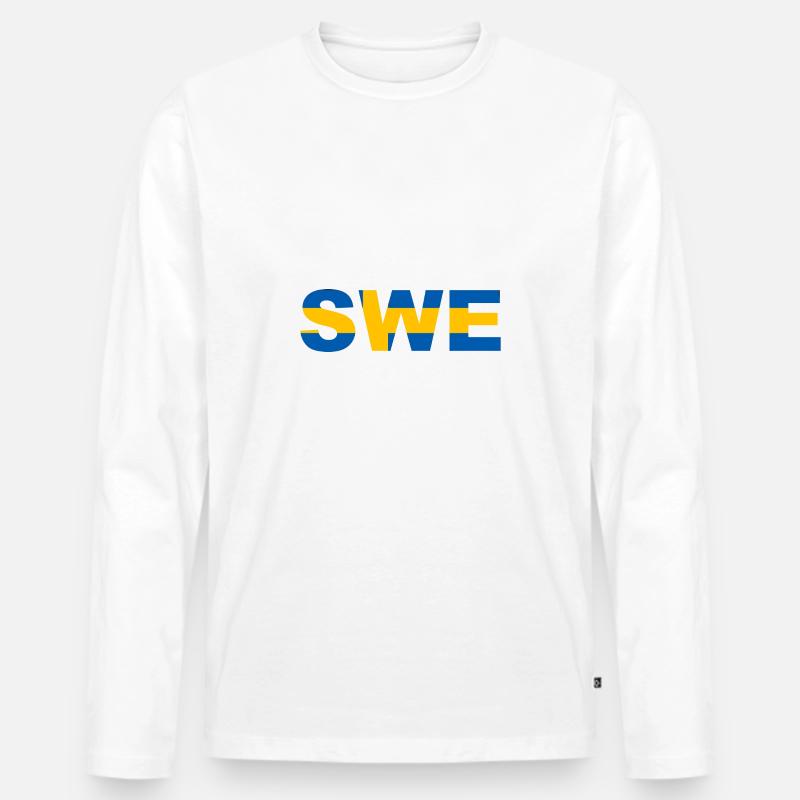 Schweden Flagge ISO Code SWE - Männer Premium Bio Langarmshirt - Weiß