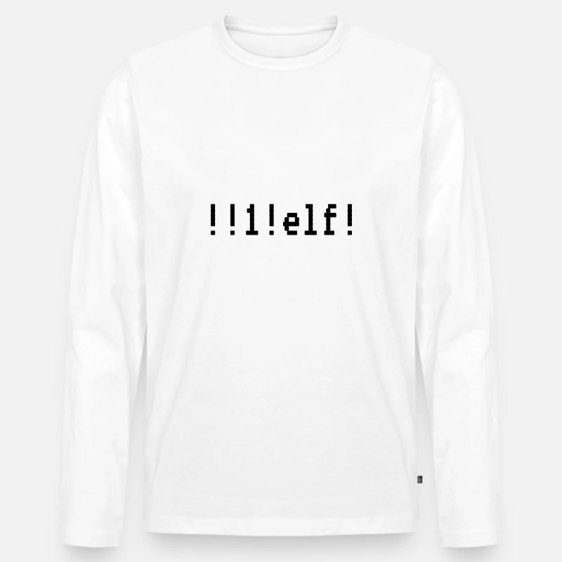 Motiv "!!1!elf!" - "eins elf" - Männer Premium Bio Langarmshirt - Weiß