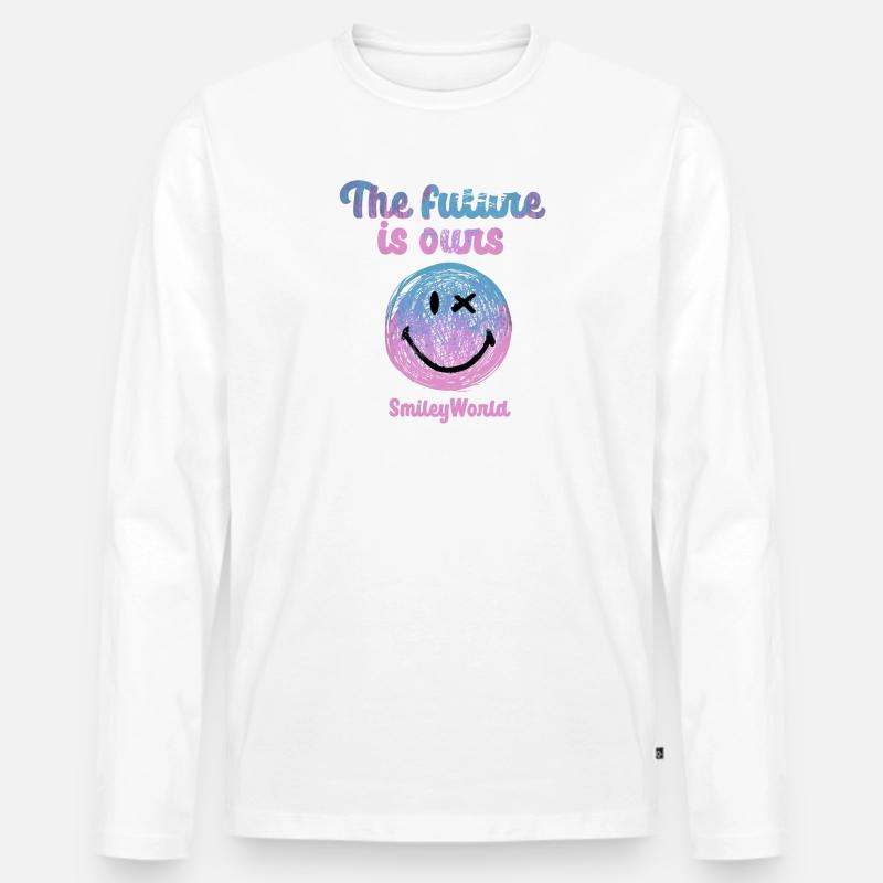 smiley,swfa21,graffiti,malerei,comic,the future is - Männer Premium Bio Langarmshirt - Weiß