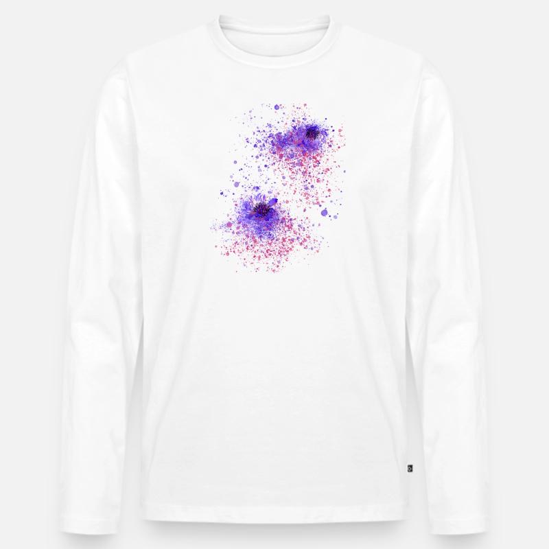 blume,floral, graffiti,malerei,aquarell,abstrakt - Männer Premium Bio Langarmshirt - Weiß