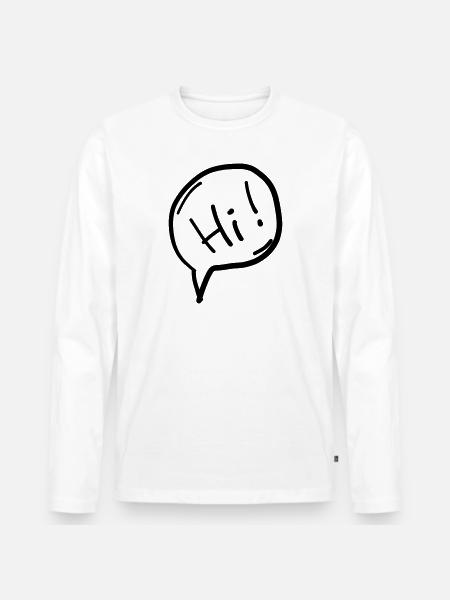 Hi - Männer Premium Bio Langarmshirt - Weiß