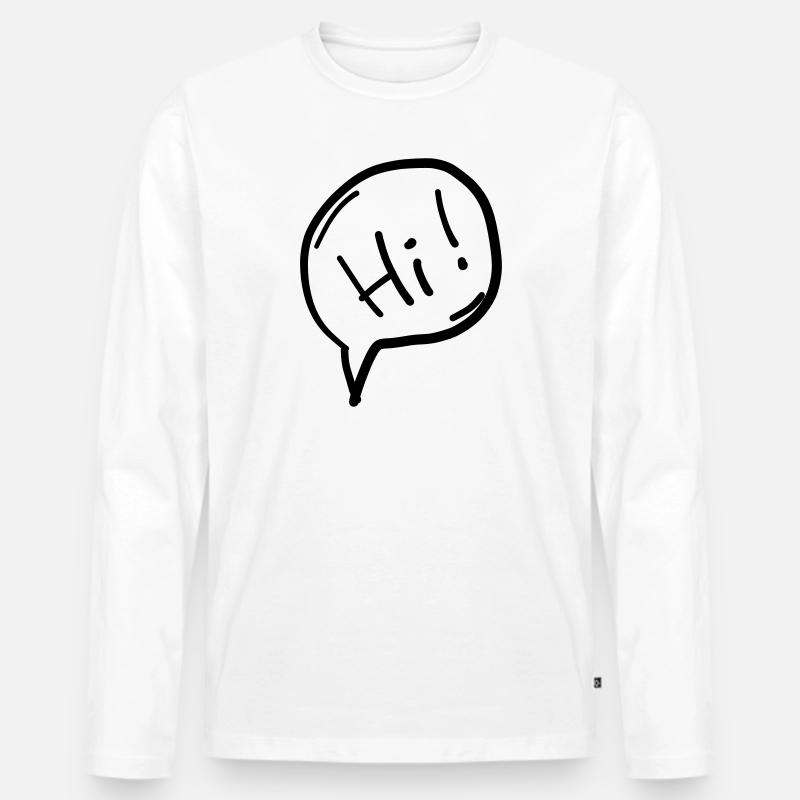 Hi - Männer Premium Bio Langarmshirt - Weiß