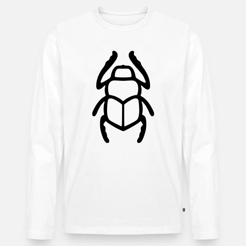 Skarabäus-Hieroglyphe - Männer Premium Bio Langarmshirt - Weiß