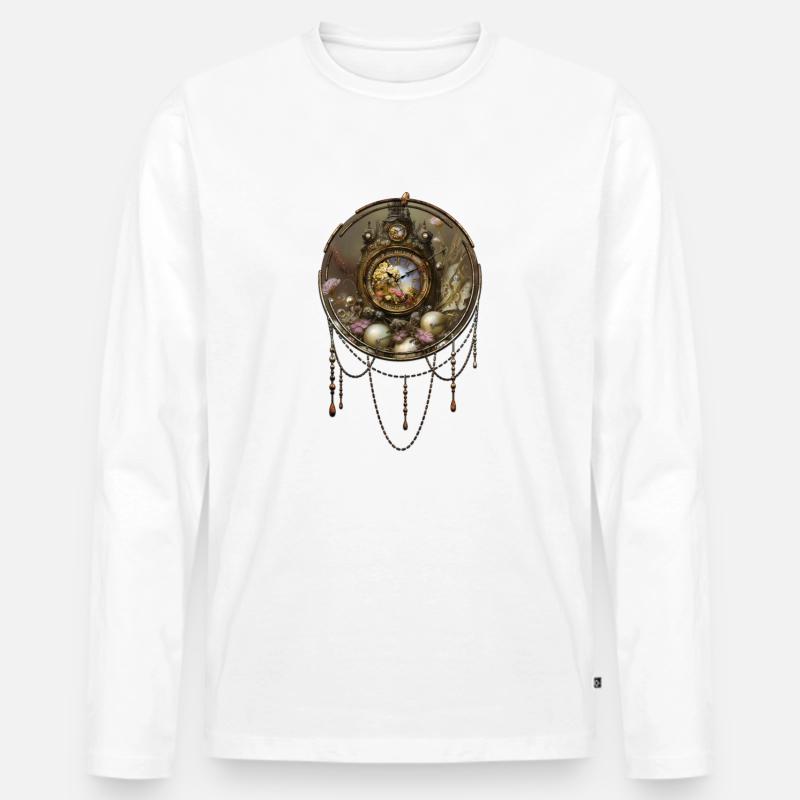 Die Steampunk-Ästhetik - Männer Premium Bio Langarmshirt - Weiß