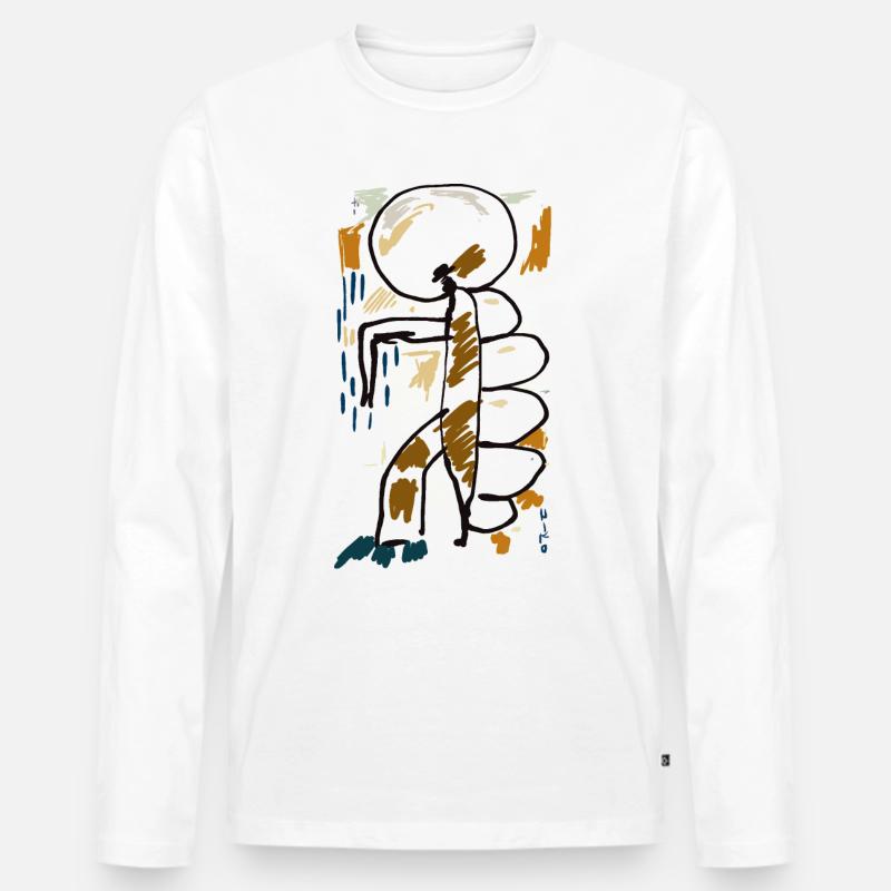 kunst abstrakt - Männer Premium Bio Langarmshirt - Weiß