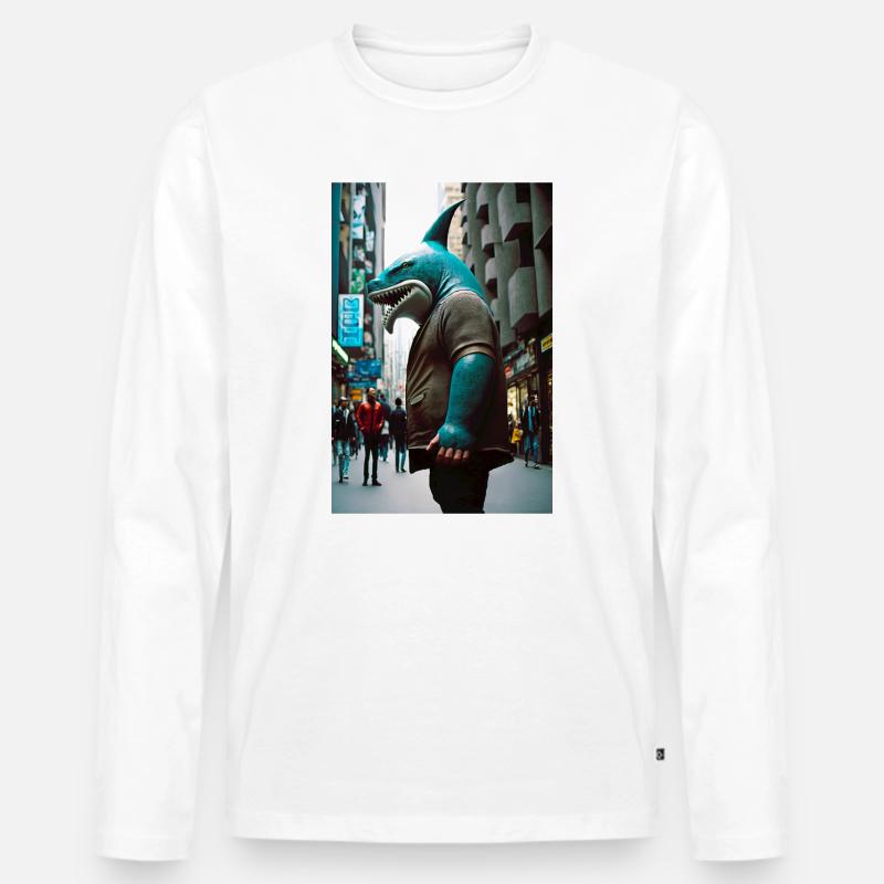 Anthropomorph 04 - Männer Premium Bio Langarmshirt - Weiß