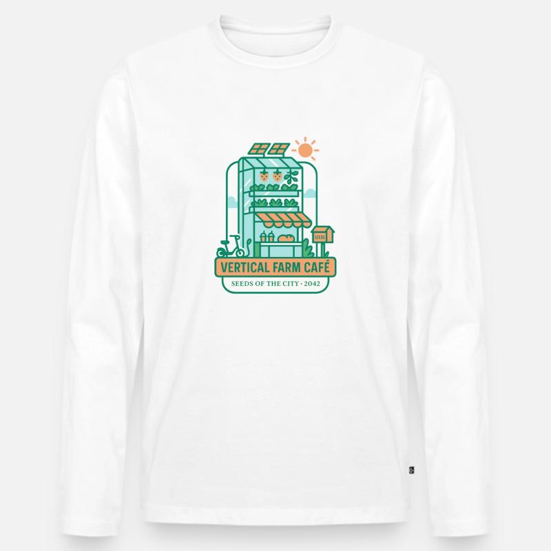 Vertical Farm Café - Männer Premium Bio Langarmshirt - Weiß