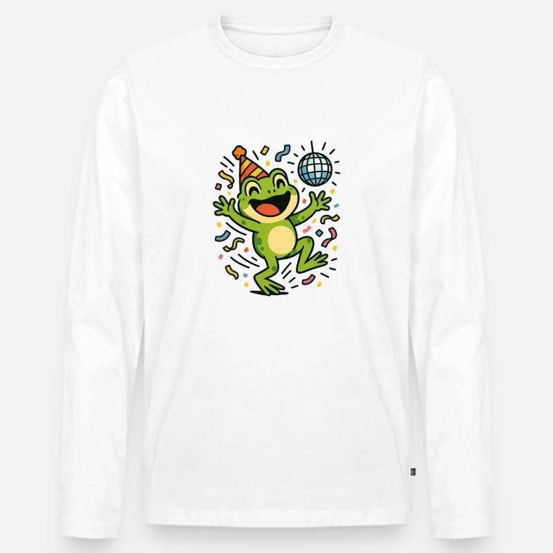 Party Frog - Men's Premium Organic Long Sleeve Shirt - white