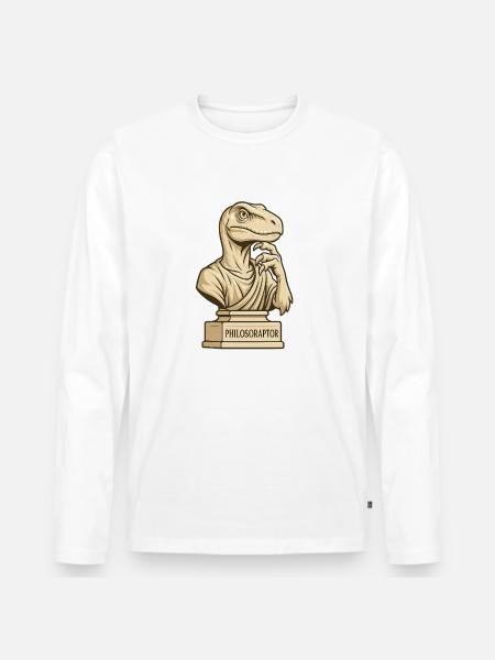 Philosoraptor - Männer Premium Bio Langarmshirt - Weiß
