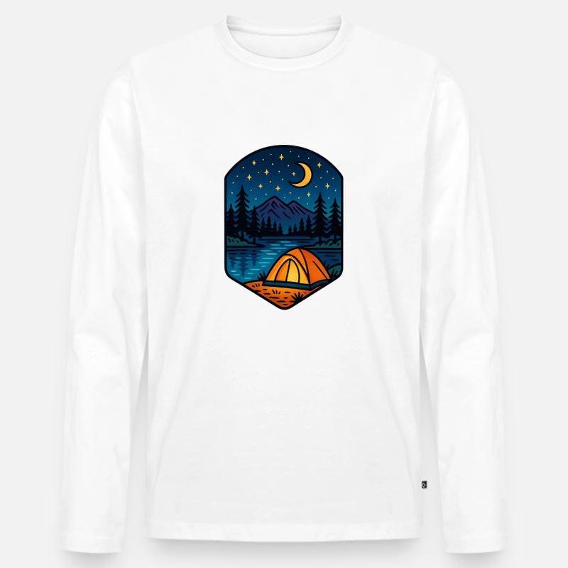 Flucht aus dem Sternensee - Männer Premium Bio Langarmshirt - Weiß