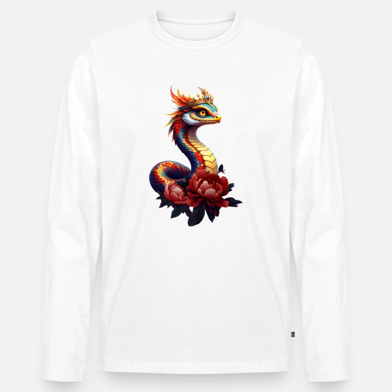 Echte Sternenschlange des Universums. - Männer Premium Bio Langarmshirt - Weiß
