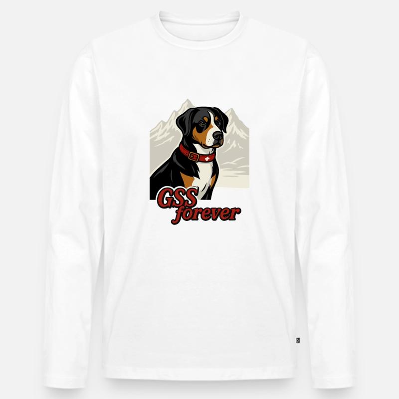 GSS forever Mountain - Männer Premium Bio Langarmshirt - Weiß