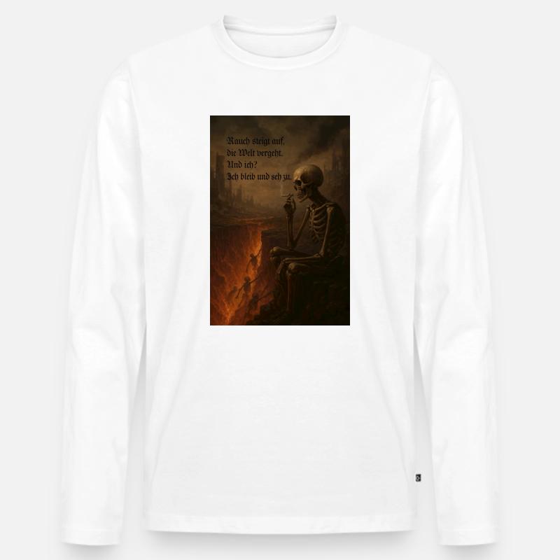 Die Welt vergeht - Männer Premium Bio Langarmshirt - Weiß