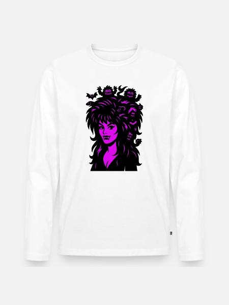 Vampire lady with superhair! - Men's Premium Organic Long Sleeve Shirt - white
