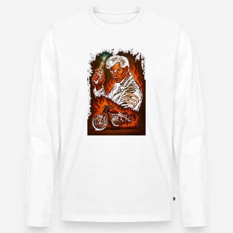 ZÜNDFUNKE – Greaser’s Revenge - Männer Premium Bio Langarmshirt - Weiß