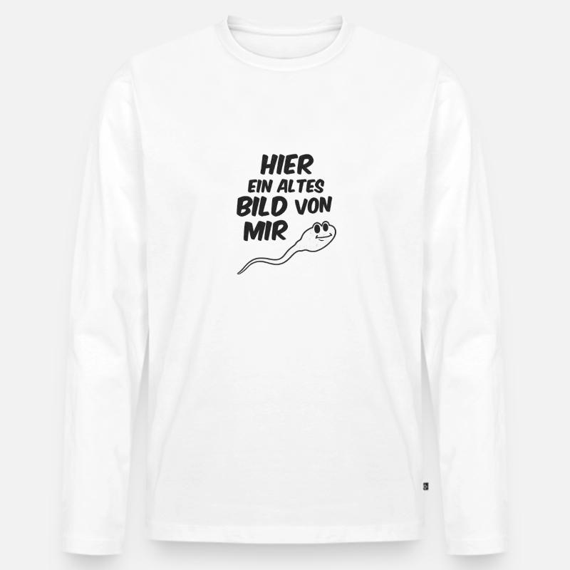 Humorvolles Ghost-Design mit Spruch - Männer Premium Bio Langarmshirt - Weiß