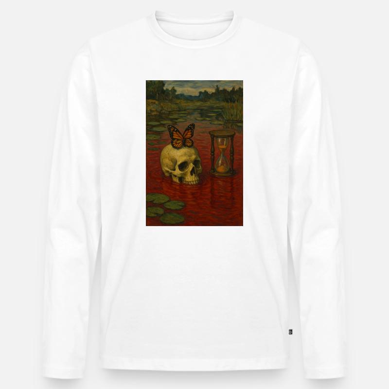 Die Zeit wird nicht warten - Männer Premium Bio Langarmshirt - Weiß