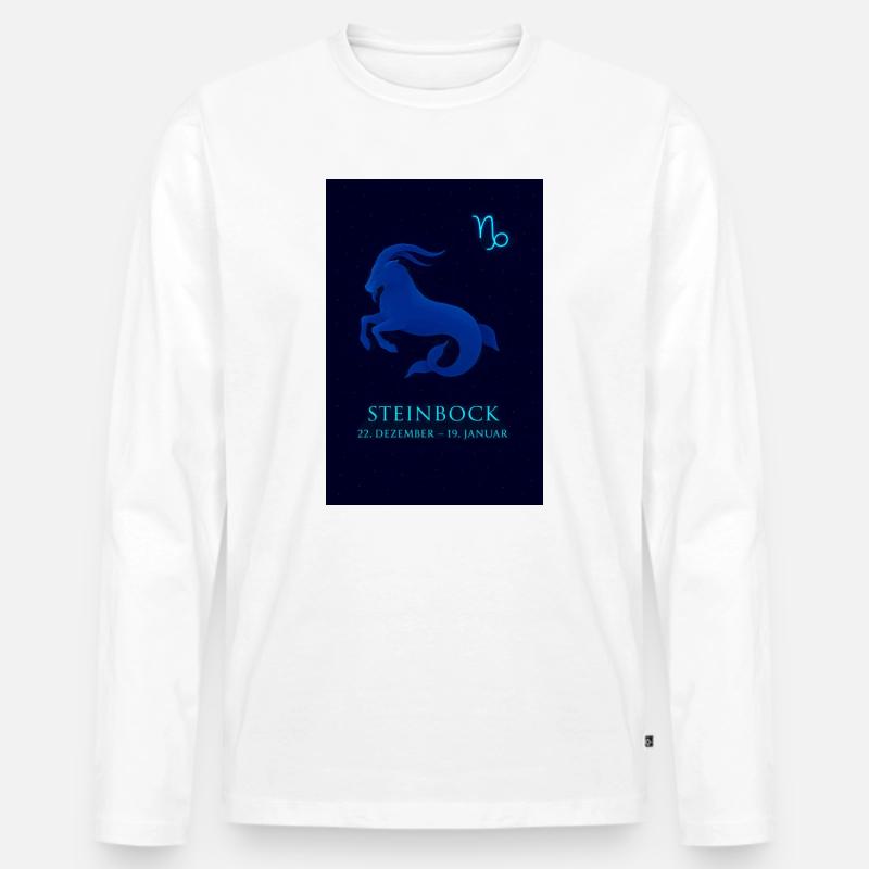 Steinbock Sternzeichen 22.12. – 19.01. Design - Männer Premium Bio Langarmshirt - Weiß