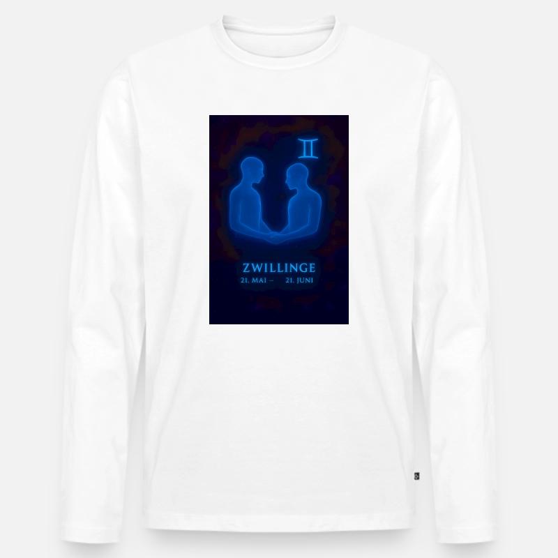 Zwillinge 21.05. – 21.06. Astrologie Design - Männer Premium Bio Langarmshirt - Weiß
