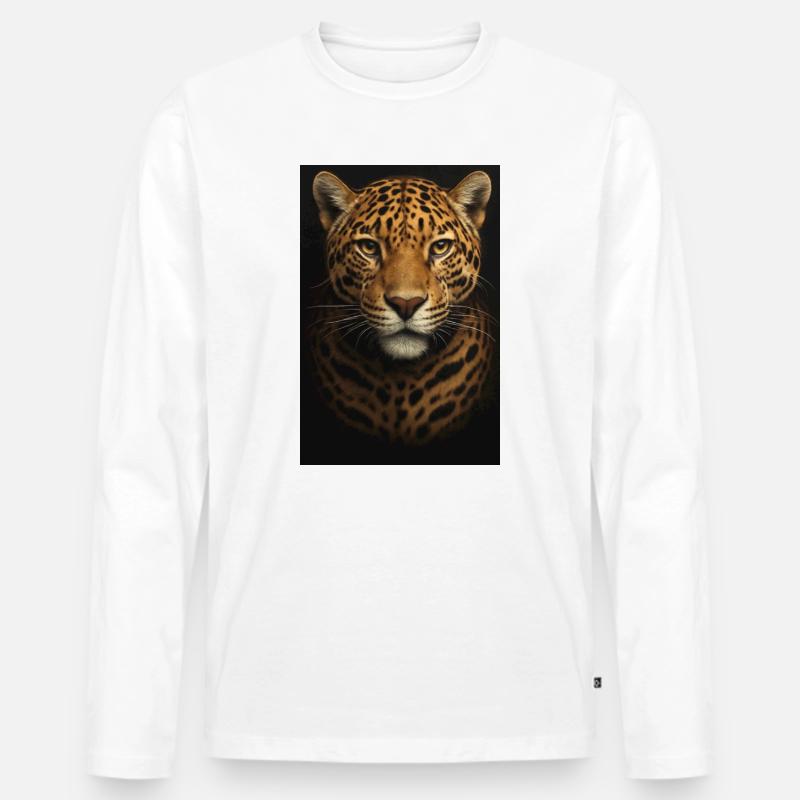 Datenanalyse-Illustration mit Leopard - Männer Premium Bio Langarmshirt - Weiß