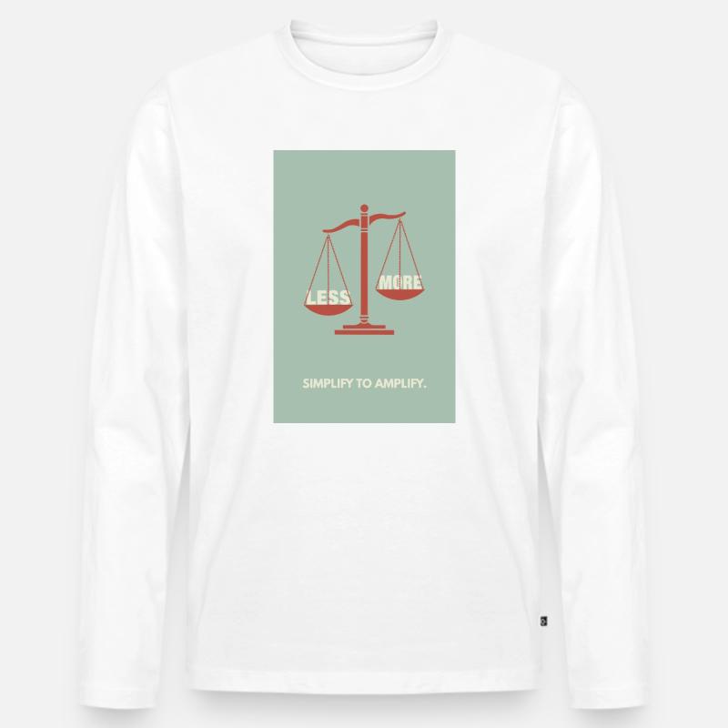 Moins, c’est plus - Conception d’affiche d’équilibre - T-shirt manches longues Premium bio Homme - blanc