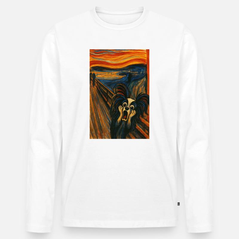 Der Schrei Papillon Jesko - Männer Premium Bio Langarmshirt - Weiß