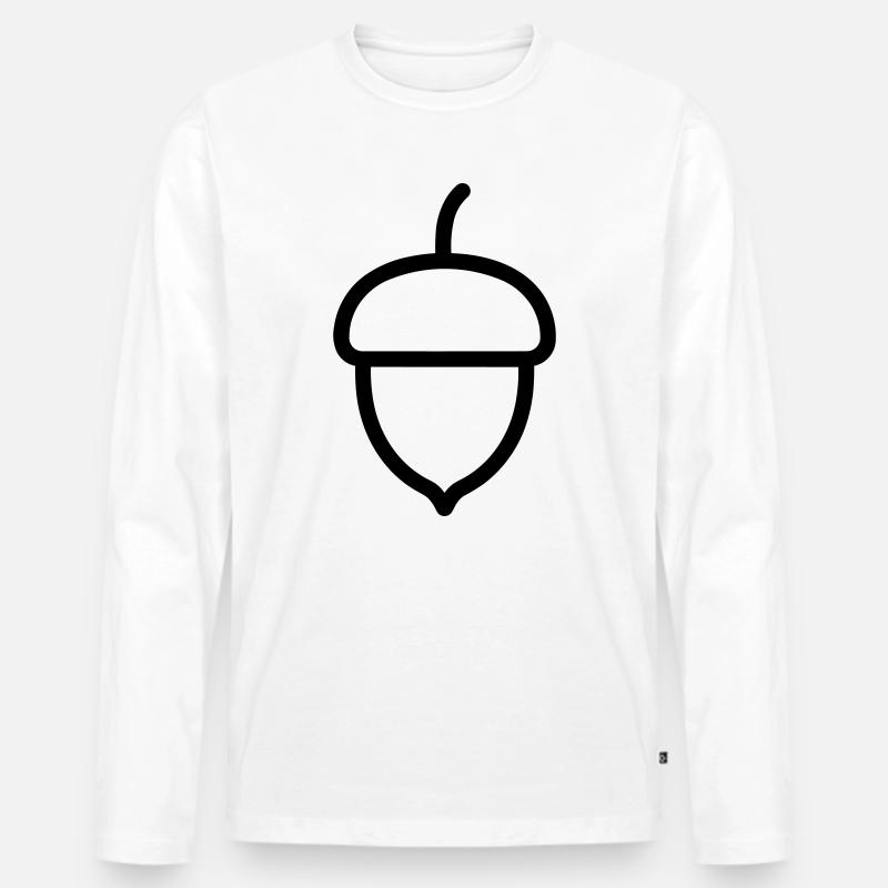 Eiche - Männer Premium Bio Langarmshirt - Weiß