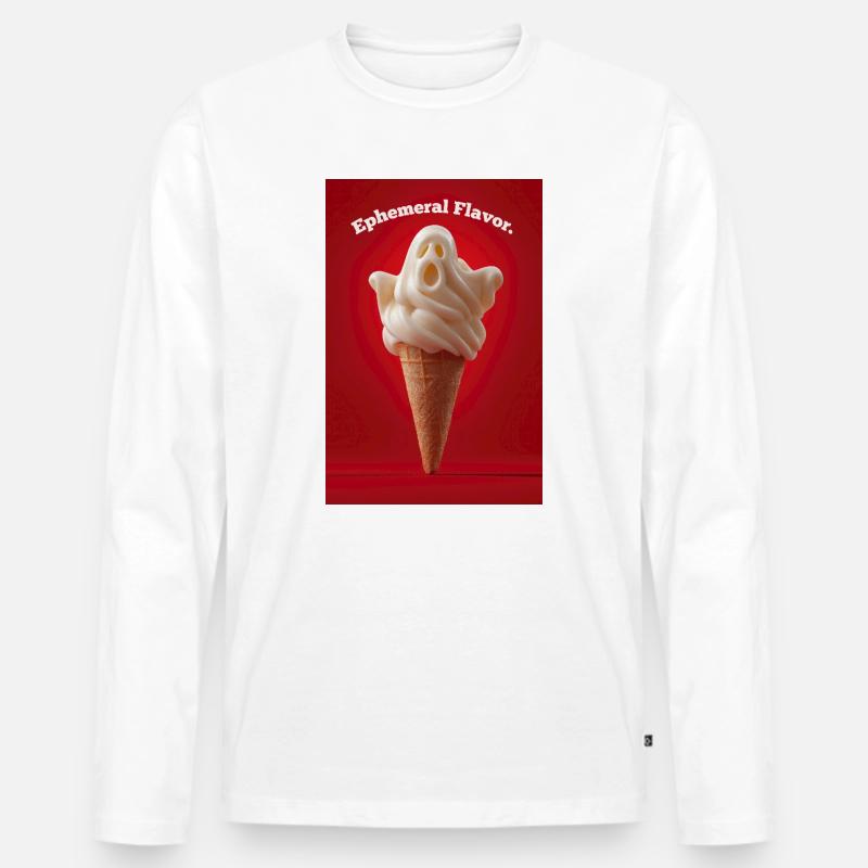 Ephemerer Geschmack Ghost Cone - Männer Premium Bio Langarmshirt - Weiß