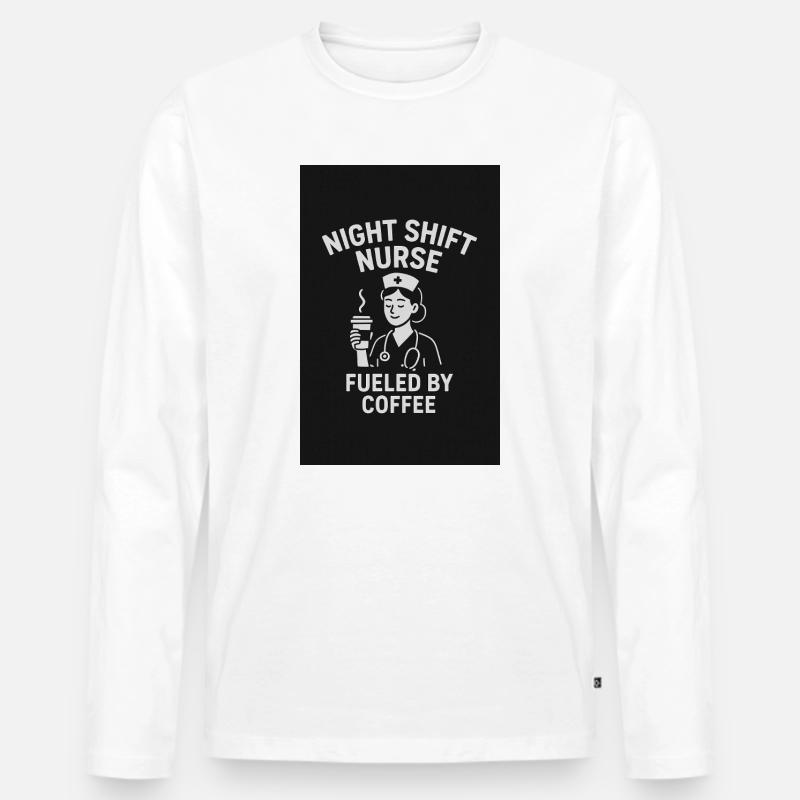 Night Shift Nurse - Männer Premium Bio Langarmshirt - Weiß