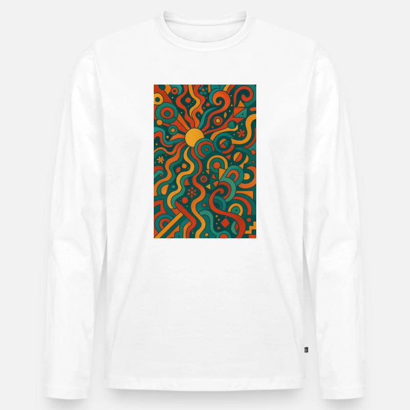 abstrakt colours - Männer Premium Bio Langarmshirt - Weiß