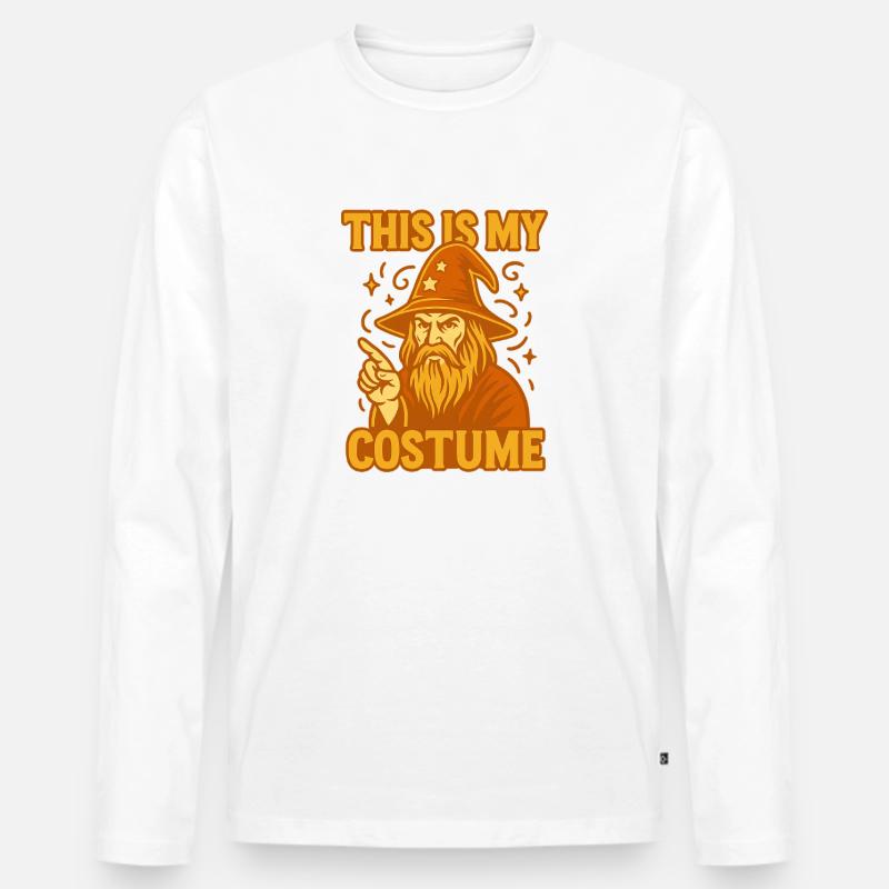 This Is My Costume - Männer Premium Bio Langarmshirt - Weiß