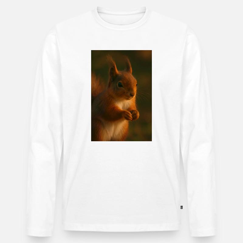 Tiere - Eichhörnchen - Männer Premium Bio Langarmshirt - Weiß