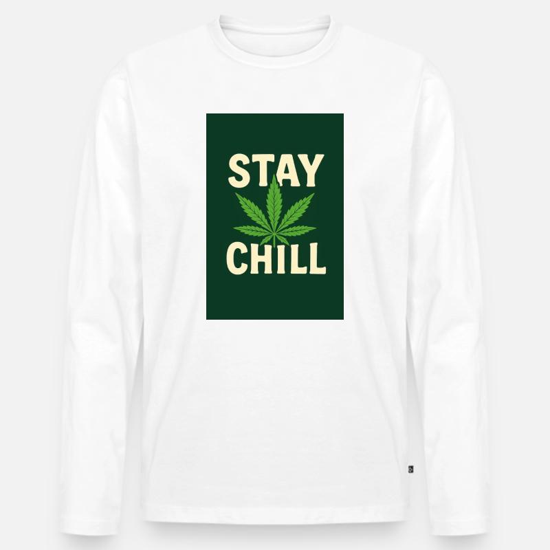 Stay Chill Cannabis Leaf Männer Premium Bio Langarmshirt
