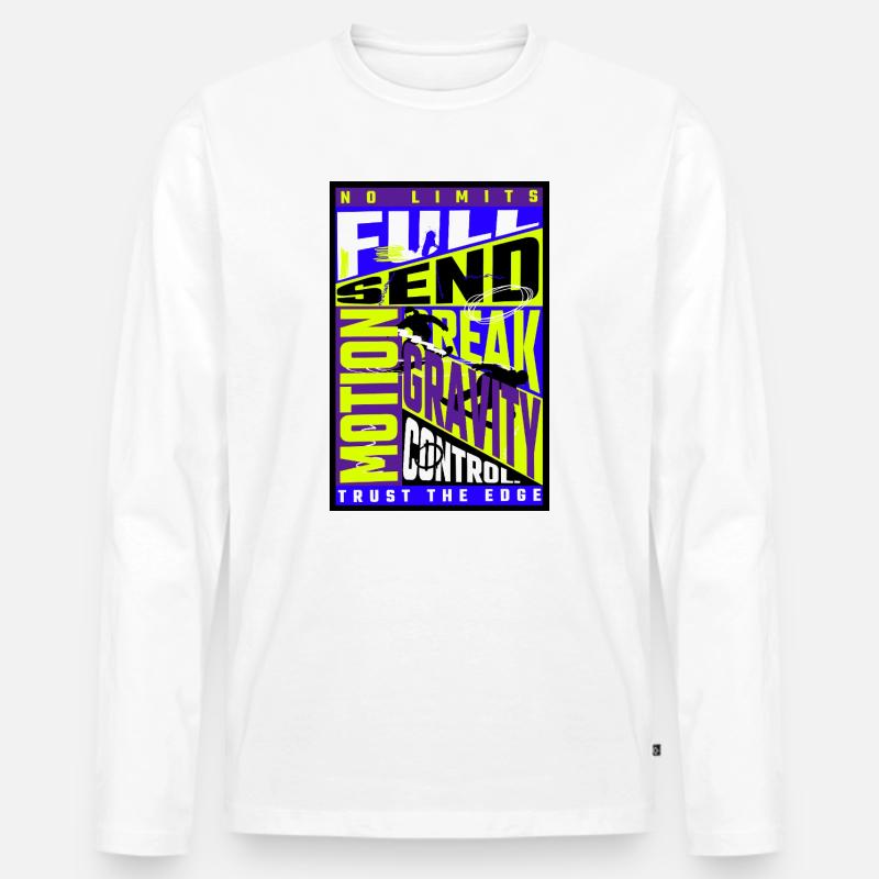 Snowboarding Design – Freestyle Gravity Control - Männer Premium Bio Langarmshirt - Weiß