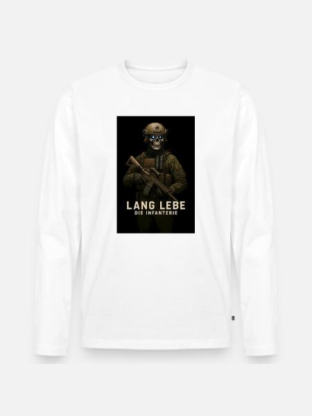 Lang Lebe Die Infanterie Skelett - Männer Premium Bio Langarmshirt - Weiß