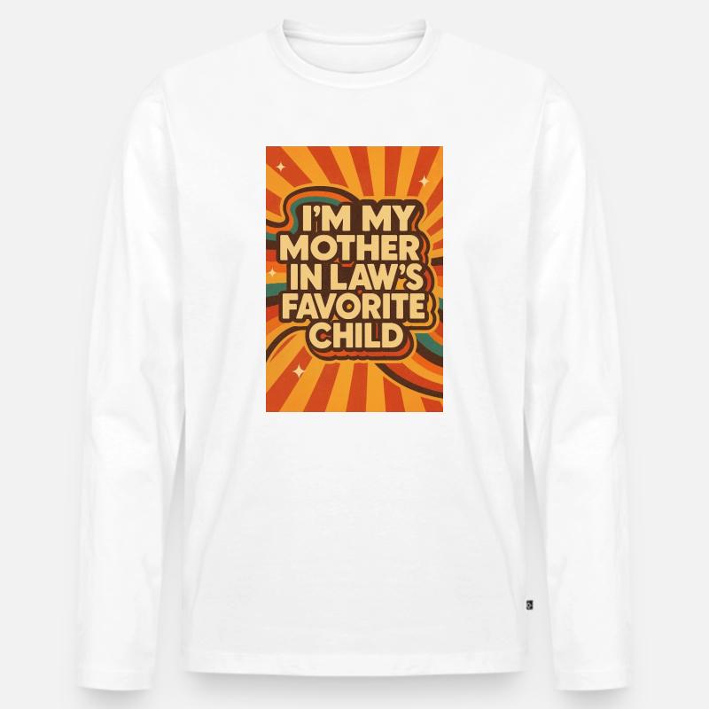Das Lieblingskind der Schwiegermutter - Männer Premium Bio Langarmshirt - Weiß