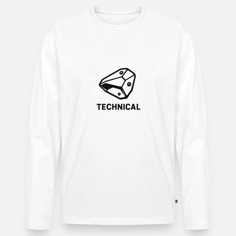 Technikal Boulder - Männer Premium Bio Langarmshirt - Weiß