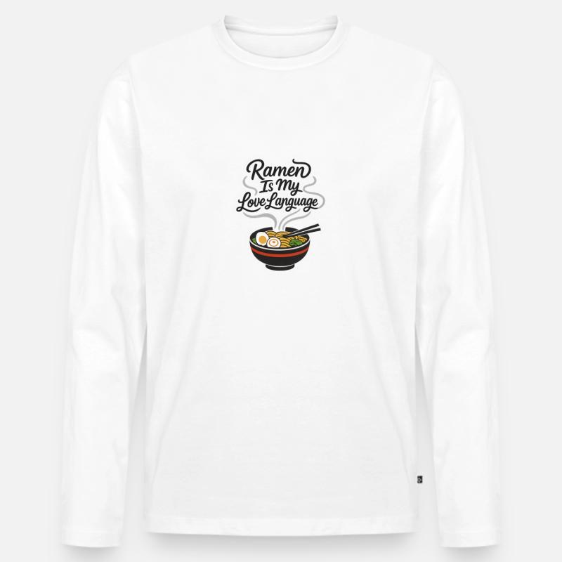 Ramen Is my love language - Männer Premium Bio Langarmshirt - Weiß