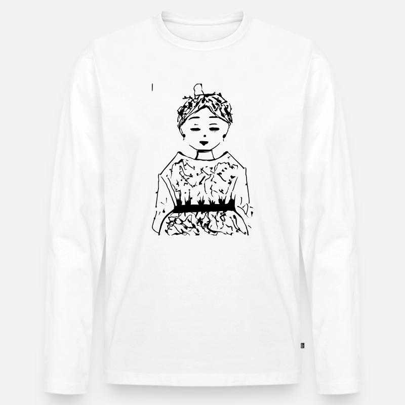 Sakura - Männer Premium Bio Langarmshirt - Weiß